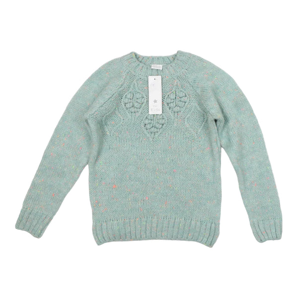 Brand New F&F Girls Seafoam Blue Soft Knit Jumper - Girls 10-11yrs
