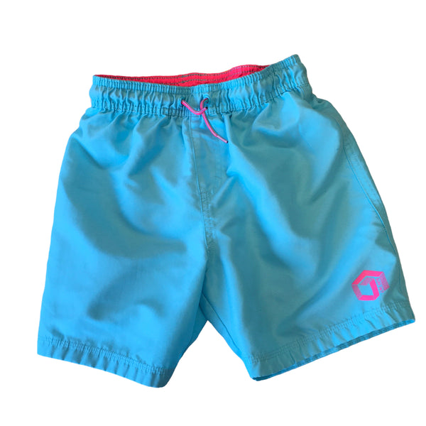 F&F Turquoise Blue Stretch Swim Shorts - Boys 7-8yrs
