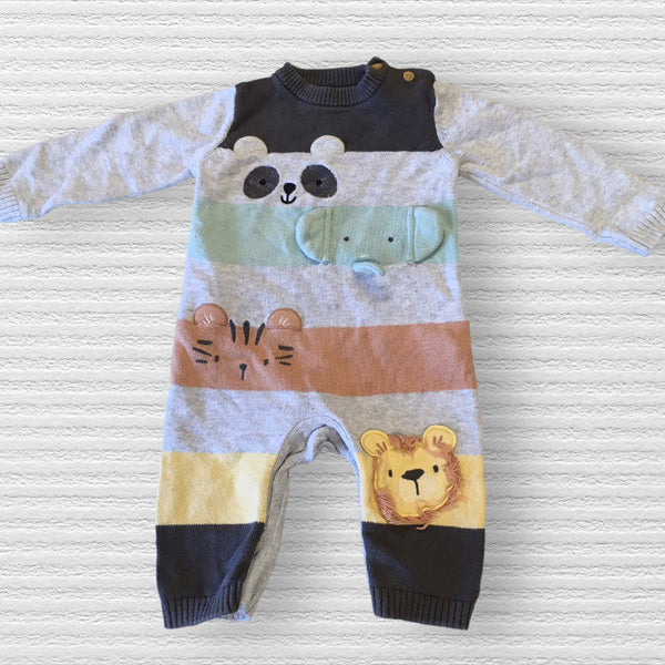 F&F with WWF Organic Cotton Unisex Knitted Romper - Unisex 3-6m