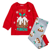 Brand New Family Christmas Pyjamas Matching Set Pudding Design PJs Babies Kids Ladies Mens - Unisex