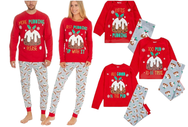Family Christmas Pyjamas Matching Set Pudding PJs Baby Kids Ladies Mens UK  – Growth Spurtz