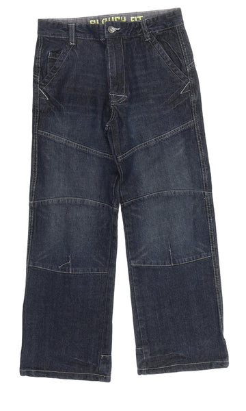 George Dark Blue Slouch Fit 100% Cotton Jeans - Boys 10-11yrs