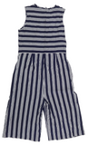 Brand New George Girls Navy/White Striped Sleeveless Jumpsuit - Girls 13-14yrs