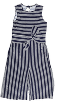 Brand New George Girls Navy/White Striped Sleeveless Jumpsuit - Girls 13-14yrs