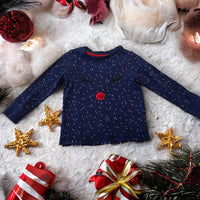 George Oh Deer Toddler Blue Christmas Pyjamas Top - Unisex 2-3yrs