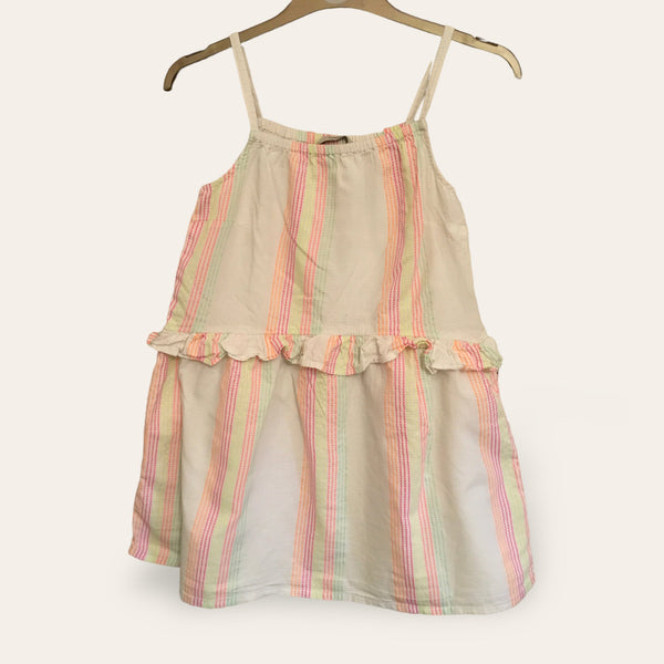 George White & Neon Stripe Textured Strappy Sun Dress - Girls 11-12yrs