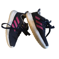 Adidas Girls Navy & Pink Cloudfoam Running Trainers - Girls Size Infant UK 11