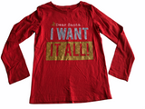 Next Girls Dear Santa I Want it All Red L/S Top - Girls 8yrs