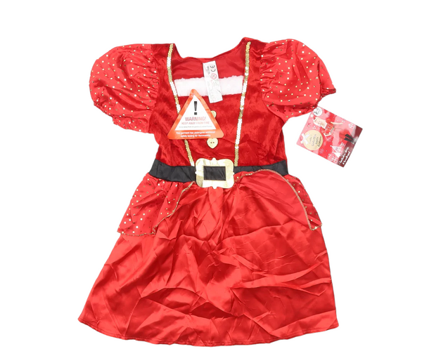 Brand New Wilko Girls Miss Santa Fancy Dress Costume - Girls 3-4yrs