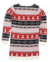 Next Ecru Red & Black Festive Knitted Christmas Jumper Dress - Girls 13yrs
