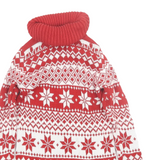 Tu Red & White Snowflake & Deer Fair Isle Christmas Jumper Dress - Girls 5yrs