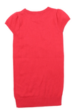 Tu Red Sequin Star Girls Knitted S/S Dress - Girls 5yrs