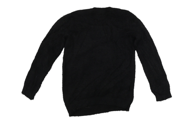 Girls black fluffy jumper sale