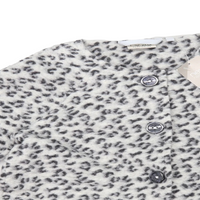 Brand New Next Girls Black/White Leopard Fleece Jacket - Girls 10yrs