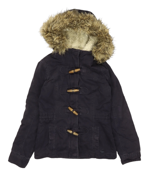 Abercrombie & Fitch Girls Navy Blue Duffle Parka Jacket Coat - Girls L 12-14yrs