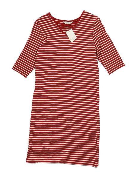 Brand New Candy Couture Red/White Striped Stretch Midi Dress - Girls 15yrs