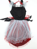 George Halloween Gore Skeleton Black/Red White Fancy Dress Costume - Girls 11-12yrs