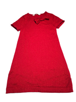 H&M Red Sparkly Stretch Knit Christmas Bow Party Dress - Girls 4-6yrs