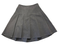 Girls Pleated Grey School Skirt - Preloved
