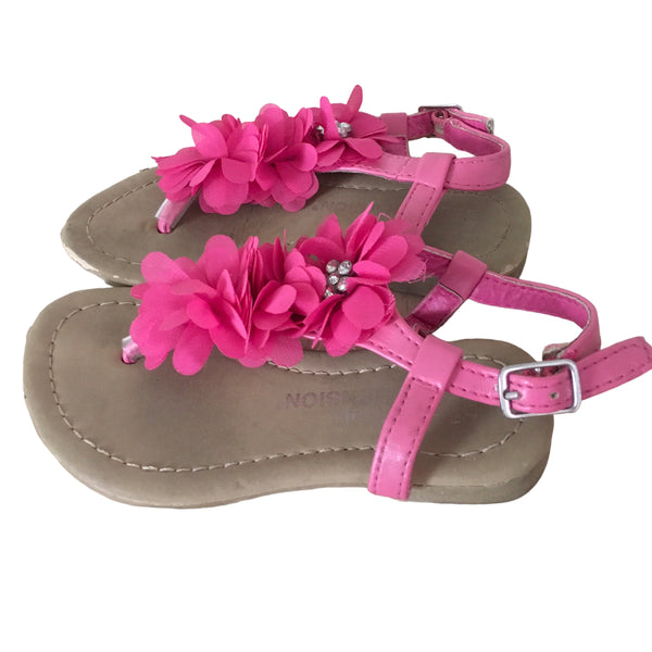 Young Dimension Pink Floral Strappy Sandals - Girls Size Infant UK 7 EUR 24