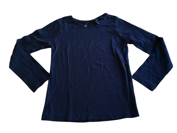 Primark Navy Blue L/S Top with Neck Bow - Girls 6-7yrs