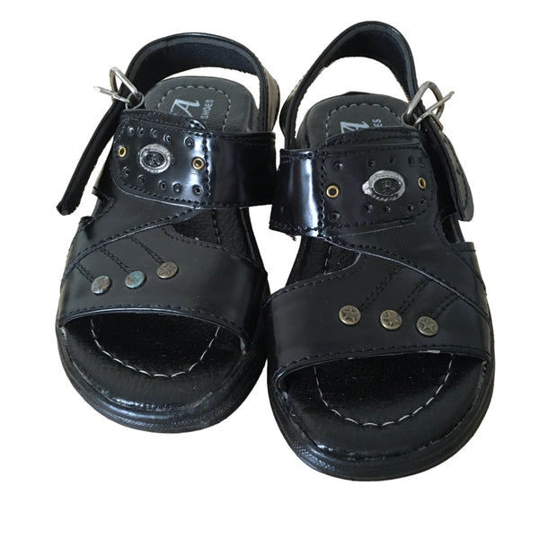 Z A Girls Black Buckle Sandals - Girls Size Infant UK 7 EUR 24