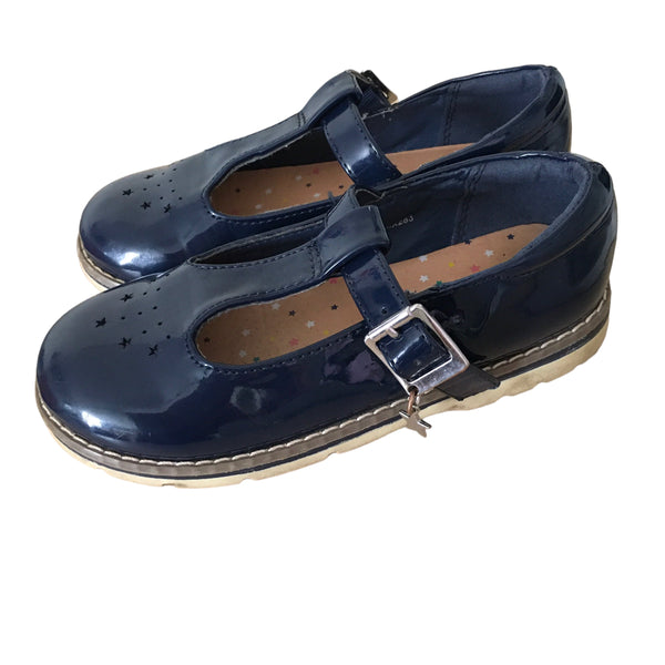 Next Navy Blue Patent Leather Mary Jane Shoes - Girls Size Infant UK 8