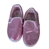 Primark Pink Glitzy Slip On Pumps Shoes - Girls Size Infant UK 7