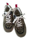 Zara Girls Leopard Animal Print Lace Up Trainers - Girls Size UK 3 EUR 35
