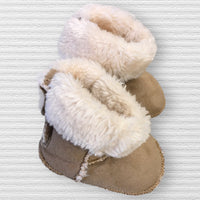 H&M Brown Mock Suede Faux Fur Baby Booties - Unisex Size Infant 1 EUR 16-17