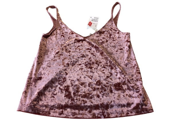 Brand New H&M Pink Crushed Velvet Strappy Party Top - Size XS Teen Girls