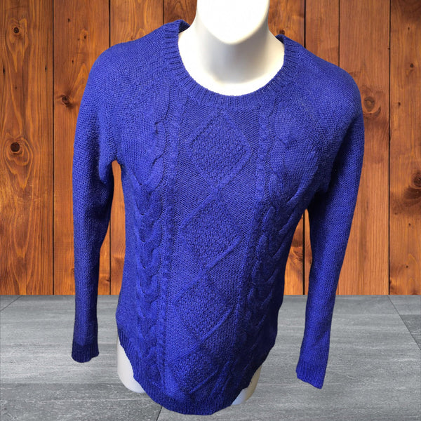 H&M Mama Electric Blue Acrylic & Mohair Jumper - Size Maternity S UK 8-10
