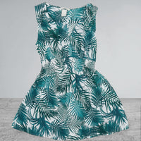 H&M Mama White/Green Leaf Print Stretch Sleeveless Summer Top - Size Maternity S UK 8-10