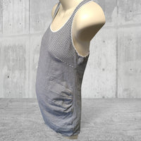 H&M Mama White/Navy Pinstripe Sleeveless Vest Maternity Top - Size Maternity M UK 12-14