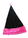 Black & Pink Faux Fur Halloween Witch Fancy Dress Hat - Girls One Size