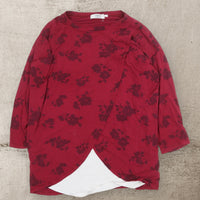 Happy Mama Red Floral Print Jersey Nursing Top - Size Maternity XXL UK 18-20