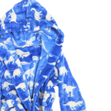 Hatley Boys Blue Roaming Dinosaur Hooded Dressing Gown Bathrobe - Boys 6-7yrs