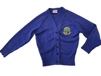 Highfields Primary School Logo Royal Blue Knitted Cardigan  - Preloved