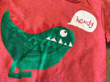 M&S Red Howdy Dinosaur Print L/S Top - Unisex 0-3m