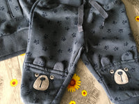 Primark Baby Blue Bear Paw Print Hoodie & Joggers Outfit - Boys 0-3m