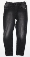 F&F Washed Black Elasticated Waist Boys Jeans - Boys 12-13yrs