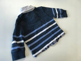 Next Denim Co Blue Striped Jersey L/S Polo Top - Boys 6-9m