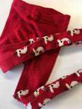 Girls Red Reindeer Print Knitted Christmas Tights - Girls 3-4yrs