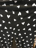 Shein Maternity Black & White Heart Print Over Bump Casual Trousers - Size Maternity S UK 8-10