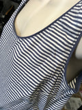 Esmara Blue/White Pinstripe Everyday Vest Top - Size Maternity L UK 18-20