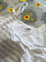 H&M Mama Nude/White Organic Cotton Nursing Cami Vest Top - Size Maternity XL UK 20-22