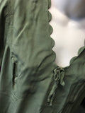 New Look Maternity Khaki Green Tie Sleeve Viscose Dress - Size Maternity UK 14