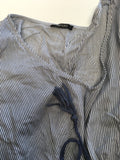 Esmara Blue / White Pinstripe Drawstring S/S Tunic Top - Size Maternity M UK 12-16
