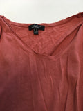 New Look Maternity Russet Red V Neck Ruched Side S/S Top - Size Maternity UK 14