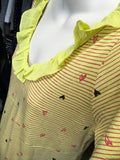 Next Maternity Yellow/Red Stripes & Hearts S/S Stretch Top - Size Maternity UK 8